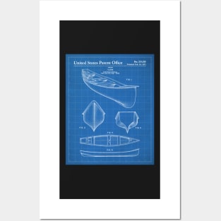 Canoe Patent - Kayak Art - Blueprint Posters and Art